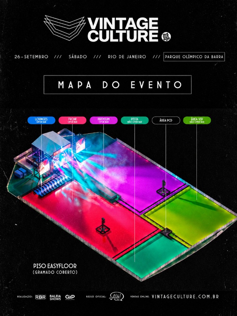 Mapa do Evento Vintage Culture - Rio de Janeiro